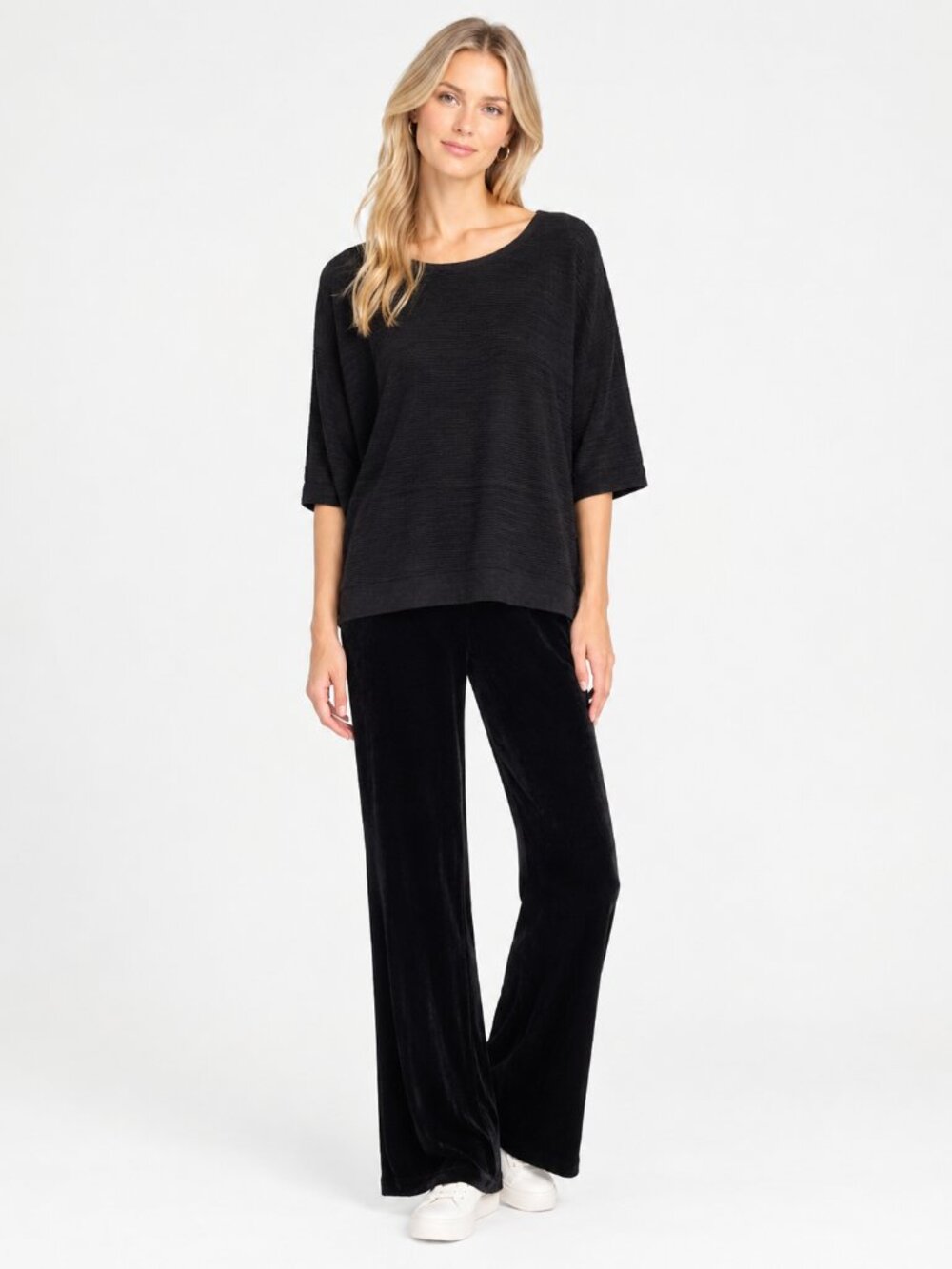 2/$30 Chico's Pullon Wide-Leg Knit Pant Black 16 Short #A5162